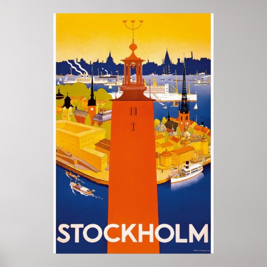 Stockholm Vintage Travel Poster (Vorne)