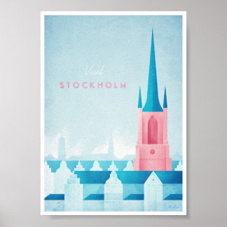 Stockholm Vintage Travel Poster