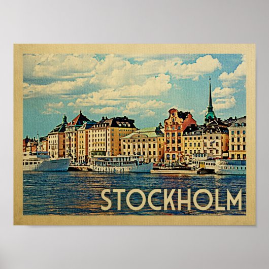 Stockholm Vintage Travel Poster (Vorne)