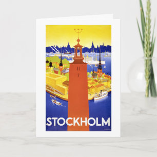 Stockholm Vintage Travel Poster wiederhergestellt Feiertagskarte