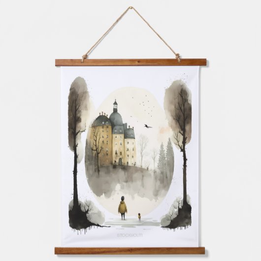 Stockholm Wandteppich Mit Holzrahmen (Vorderseite)