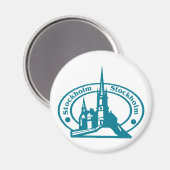 Stockholmer Briefmarke Magnet (Vorderseite/Rückseite)