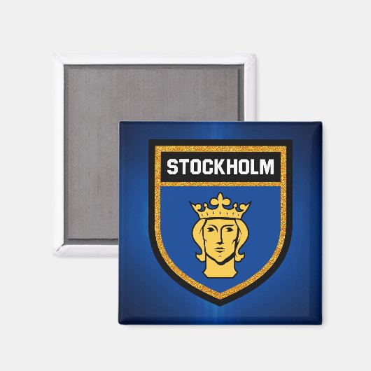 Stockholmer Flagge Magnet (Vorderseite/Rückseite)