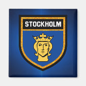 Stockholmer Flagge Magnet (Vorne)