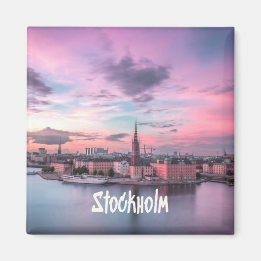Stockholmer Hauptstadt Schweden Night Skyline Magnet (Vorne)