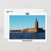 Stockholmer Rathaus - Schweden Postkarte (Vorne/Hinten)