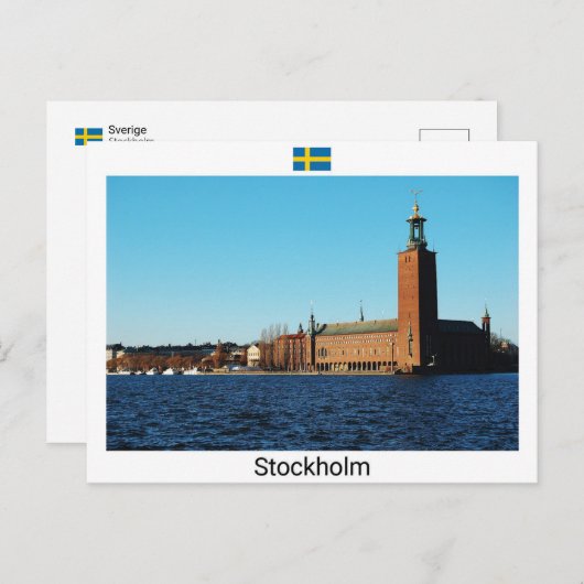 Stockholmer Rathaus - Schweden Postkarte (Vorne/Hinten)