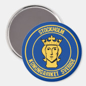 Stockholmer Rundemblem Magnet (Vorderseite/Rückseite)