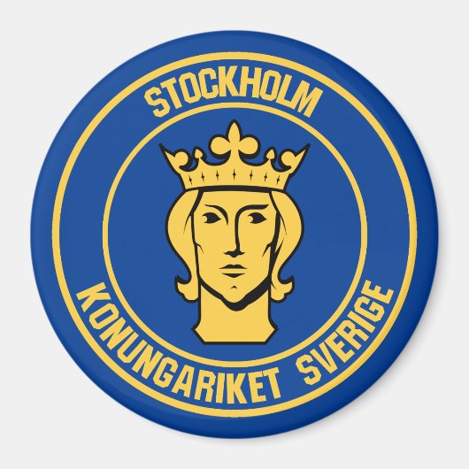 Stockholmer Rundemblem Magnet (Vorne)