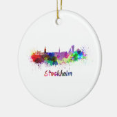 Stockholmer Skyline in Aquarellfarben Keramik Ornament (Links)