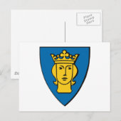 Stockholmer Wappen Postkarte (Vorne/Hinten)