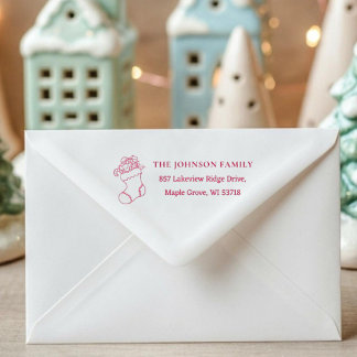 [Stocking Stamp] Custom Christmas Card Address Permastempel