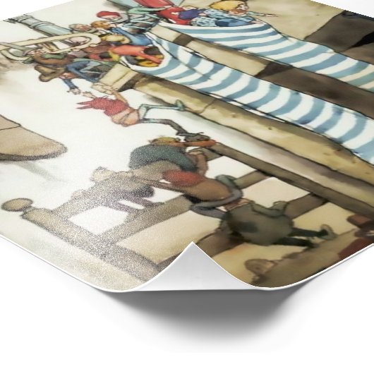 “Stockings at the Chimney” by W Heath Robinson Fotodruck (Ecke)