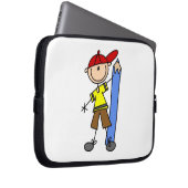 Stockjunge mit Bleistift Laptopschutzhülle (Vorne Rechts)