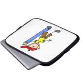 Stockjunge mit Bleistift Laptopschutzhülle (Vorne Knopf)