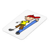 Stockjunge mit Bleistift Magnet (Linke Seite)