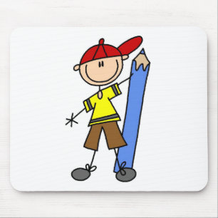 Stockjunge mit Bleistift Mousepad
