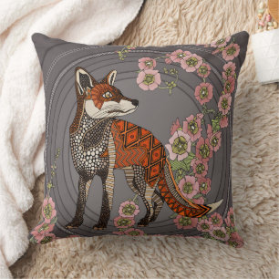 Stockmalven Fuchs Hämatit-Röte Kissen