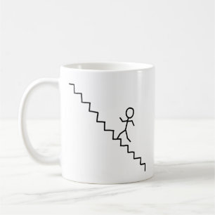 Stockmann, der oben die Treppen-Tasse geht Kaffeetasse