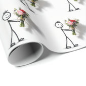 Stockmann mit Rosenstrauß Geschenkpapier (Rolleneckpunkt)