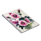 Stockrose - Aquarellblumen Notizblock (Rechte Seite)