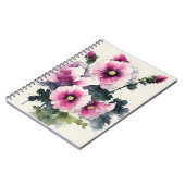 Stockrose - Aquarellblumen Notizblock (Linke Seite)