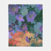 Stockrosen im Violetten Bold Impressionismus Fleecedecke (Vorderseite)