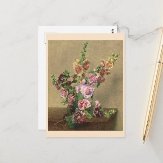 Stockrosen  postkarte (Vorderseite/Rückseite Beispiel)