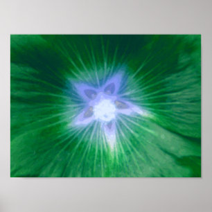 Stockrosenblüte Herrlicher grüner Druck Poster