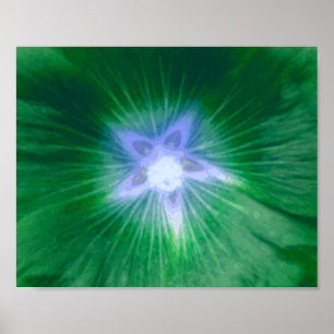 Stockrosenblüte Prächtiger Grüner Druck Poster