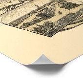 Stockton, CA Panorama Karte - 1895 Poster (Ecke)