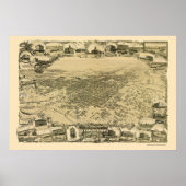 Stockton, CA Panorama Karte - 1895 Poster (Vorne)