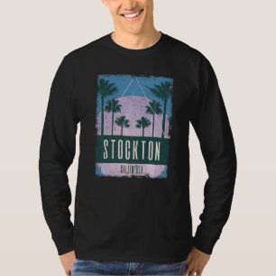 Stockton California CA Vintag Vaporwave Retro 80er T-Shirt