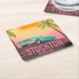 Stockton Kalifornien USA Rechteckiger Pappuntersetzer