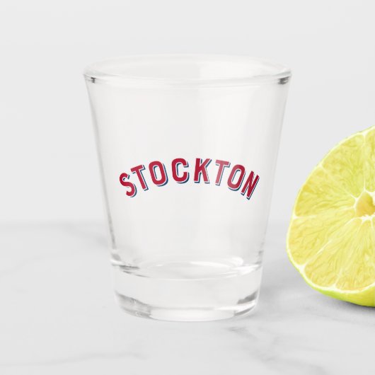 Stockton, Vintager Arch in Kalifornien Schnapsglas (Vorderseite)