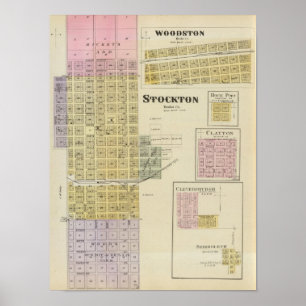 Stockton, Woodston, Felsen-Hafen, Clayton, Kansas Poster