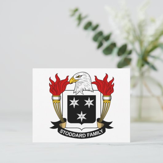 Stoddard Familienwappen Postkarte (Stehend Vorderseite)