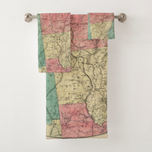 Stoddard's Map of the Adirondack Wilderness, 1883 Badhandtuch Set