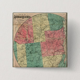 Stoddard's Map of the Adirondack Wilderness, 1883 Button