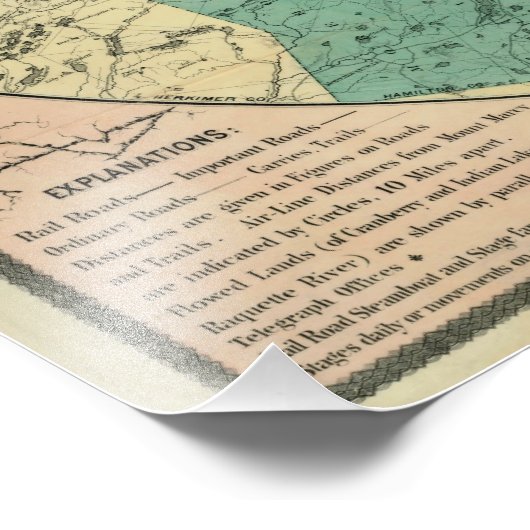 Stoddard's Map of the Adirondack Wilderness, 1883 Fotodruck (Ecke)