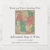 Stoddard's Map of the Adirondack Wilderness, 1883 Schaumweinetikett (Einzelnes Label)