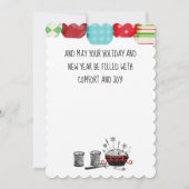 Stoff Begriffe Nähen Weihnachtskarte Feiertagskarte (Rückseite)