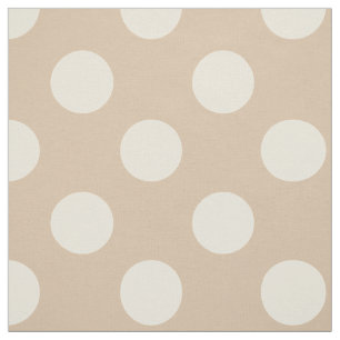 Stoff: Beige-weiße Polka-Punkte Stoff