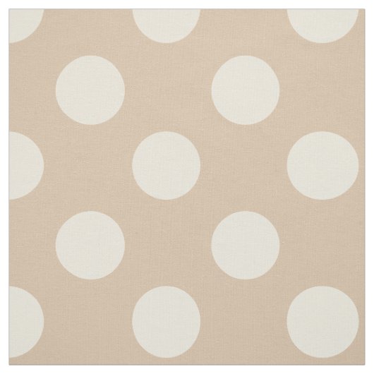 Stoff: Beige-weiße Polka-Punkte Stoff (Muster)