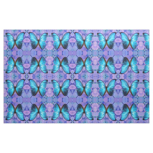 Stoff - Blauer Schmetterling auf Hydrangea (Fat Quarter (45,7 x 55,9 cm))