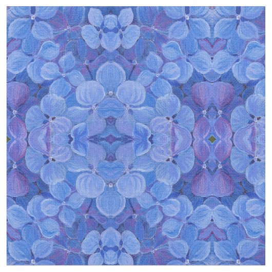 Stoff - Blue Hydrangea (Nahaufnahme)