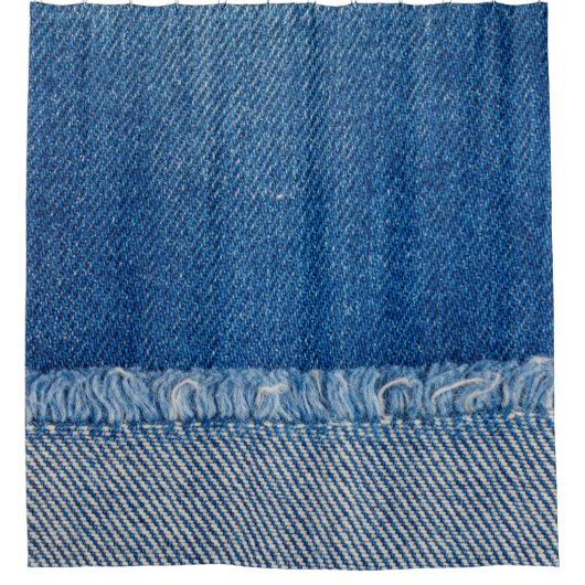 Stoff Blue Jeans Background, Denim Textur Duschvorhang (Vorderseite)