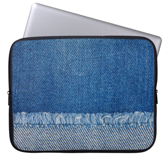 Stoff Blue Jeans Background, Denim Textur Laptopschutzhülle (Vorderseite)