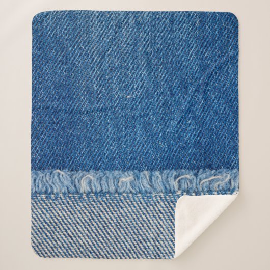 Stoff Blue Jeans Background, Denim Textur Sherpadecke (Vorderseite)