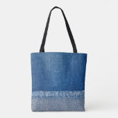 Stoff Blue Jeans Background, Denim Textur Tasche (Rückseite)